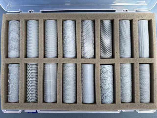 Strukturwalzen Komplett-Set 16stk. Walzen inkl. Aufbewahrungsbox