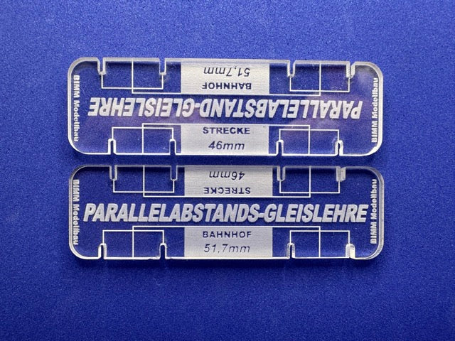 Parallelgleisabstand Gleislehre H0 2 Stück