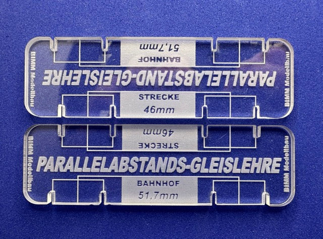 Parallelgleisabstand Gleislehre H0 2 Stück