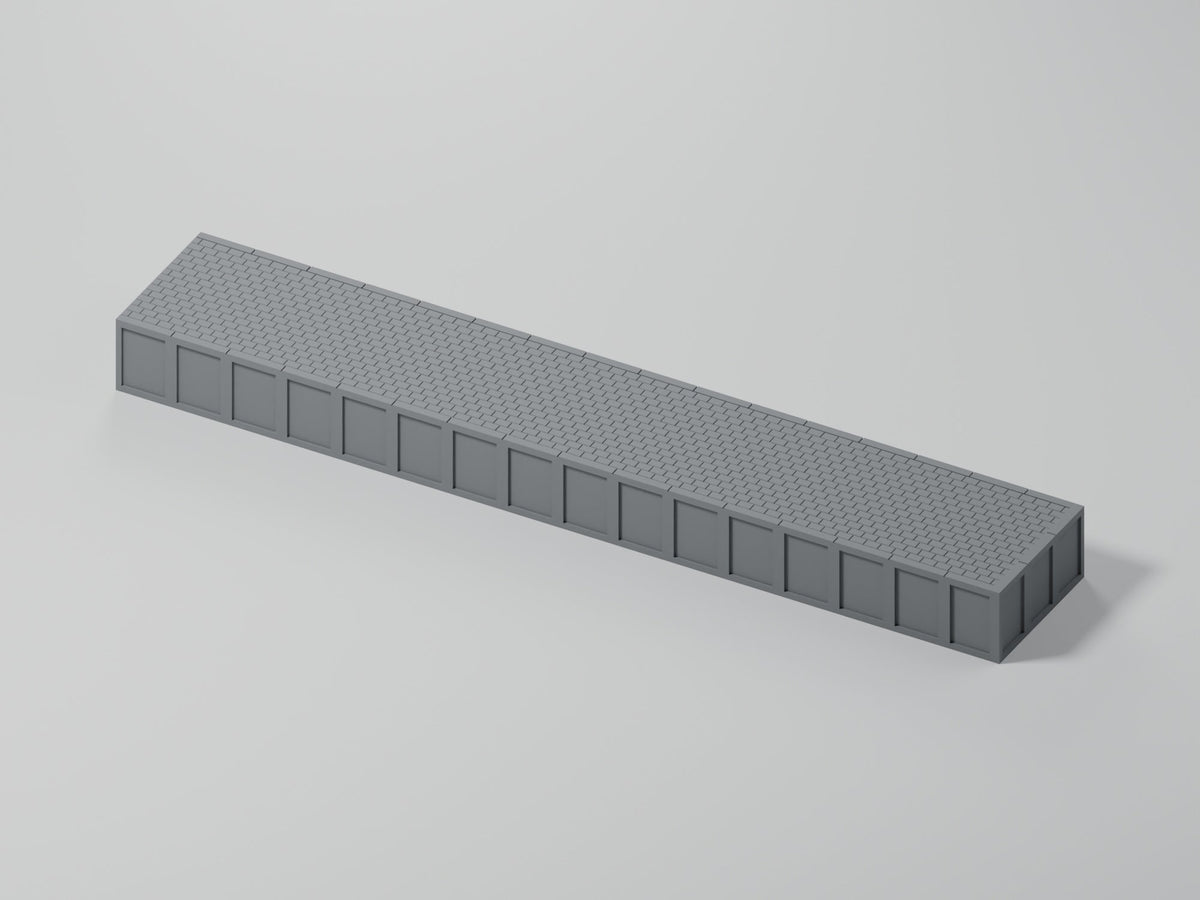 Bahnsteig H0 · Epoche III/IV · Endstück mit Stirnkante · 200 × 35 mm