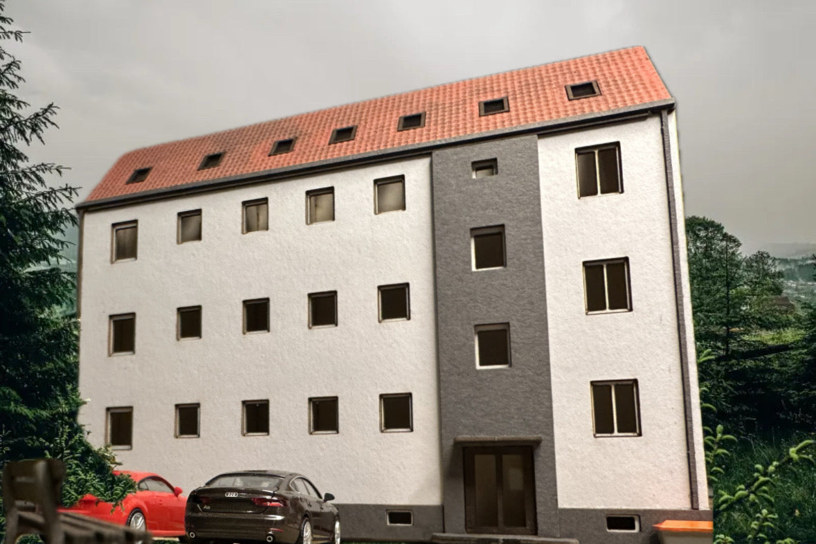 Mehrfamilienhaus in Reliefbauweise - Bausatz H0