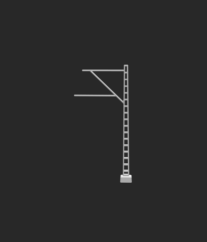 Catenary mast with cantilever arm H0 1:87 – STL file for 3D printing