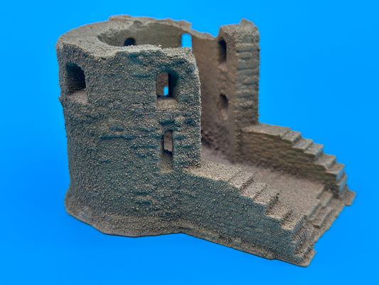 Turmruine mit Treppe H0 - Fertigmodell
