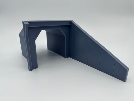 Tunnelportal in Betonoptik 1-gleisig Mauer rechts H0 1:87