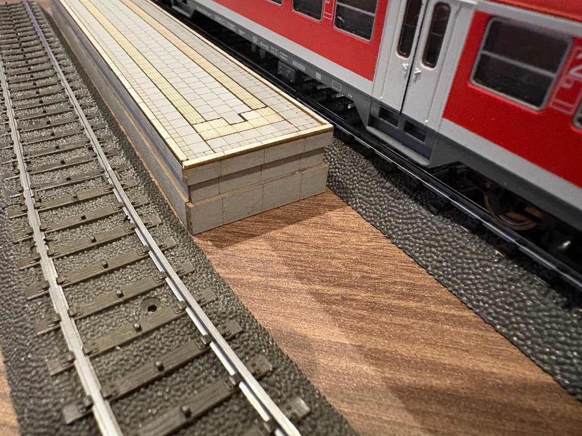 Bahnsteig Endstück für C-Gleis 35mm EPOCHE V/VI 1:87 Lasercut Bausatz