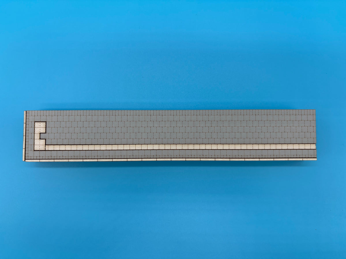 Bahnsteig Seitlich Endstück links für C-Gleis 35mm EPOCHE V/VI 1:87 Lasercut Bausatz