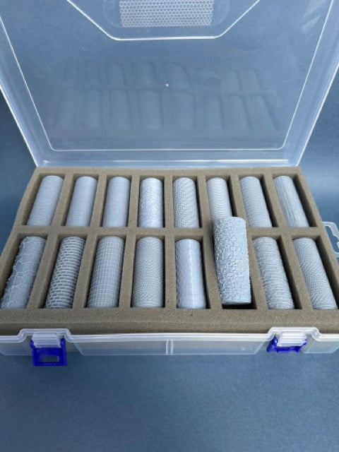 Strukturwalzen Komplett-Set 16stk. Walzen inkl. Aufbewahrungsbox