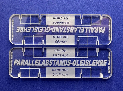Parallelgleisabstand Gleislehre H0 2 Stück