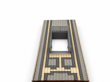 Lasercut-Bahnsteig 75 mm, Epoche VI, Treppenabgang – fertig kolorierter Bausatz mit 3D-Druckteilen