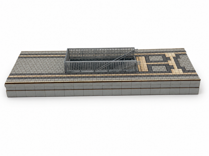 Lasercut-Bahnsteig 75 mm, Epoche VI, Treppenabgang – fertig kolorierter Bausatz mit 3D-Druckteilen