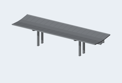 Bahnsteigdach H0 200 × 60 mm – perspektive · Blender-Modellansicht
