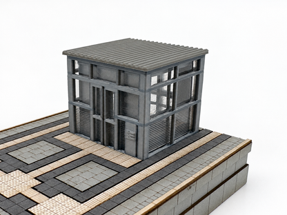 Mittelbahnsteig Epoche 6 H0 1:87 – Modul 6 mit Treppenabgang und Aufzug, 75 mm, fertig aufgebauter Bausatz
