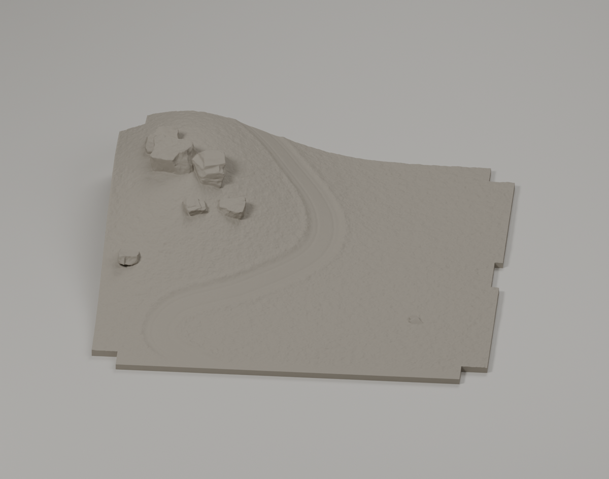 Diorameneinsatz Canyon – Gesamtansicht, tatsächliche 3D-Geometrie